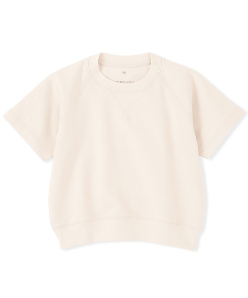 無印良品（ムジルシリョウヒン）の「ベビー　あたまするっとライトスウェットクルーネック五分袖Ｔシャツ（Tシャツ/カットソー・キッズ・チャコールグレー/キナリ/オレンジ系/ライトグリーン・90/100/80）」の2枚目の写真