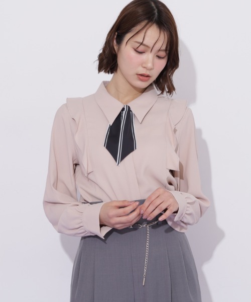 JILL by JILL STUART（ジルバイジルスチュアート）の「スカーフ付きブラウス（シャツ/ブラウス・レディース・ピンク/ホワイト/グレー・FREE）」の7枚目の写真