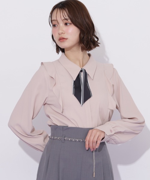 JILL by JILL STUART（ジルバイジルスチュアート）の「スカーフ付きブラウス（シャツ/ブラウス・レディース・ピンク/ホワイト/グレー・FREE）」の8枚目の写真