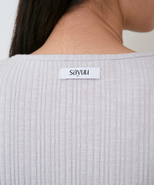 SAYUU(サユ)の「ディープVネックレイヤードリブTシャツダスティラベンダー(Tシャツ/カットソー・レディース・ダークラベンダー・FREE)」の6枚目の写真