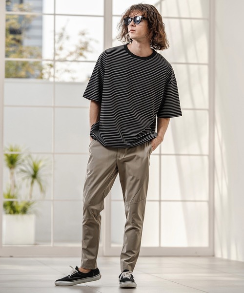 CAMBIO(カンビオ)の「mt10320- ペンシルボーダースピンドルカットソー(Tシャツ/カットソー・メンズ・ホワイト/ブラック/ネイビー・L/XL/M)」の6枚目の写真