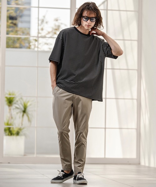 CAMBIO(カンビオ)の「mt10320- ペンシルボーダースピンドルカットソー(Tシャツ/カットソー・メンズ・ホワイト/ブラック/ネイビー・L/XL/M)」の7枚目の写真