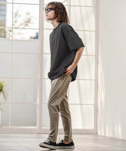 CAMBIO(カンビオ)の「mt10320- ペンシルボーダースピンドルカットソー(Tシャツ/カットソー・メンズ・ホワイト/ブラック/ネイビー・L/XL/M)」の8枚目の写真