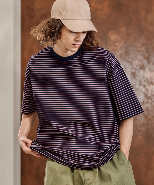 CAMBIO(カンビオ)の「mt10320- ペンシルボーダースピンドルカットソー(Tシャツ/カットソー・メンズ・ホワイト/ブラック/ネイビー・L/XL/M)」の9枚目の写真