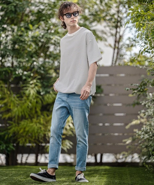 CAMBIO(カンビオ)の「mt10320- ペンシルボーダースピンドルカットソー(Tシャツ/カットソー・メンズ・ホワイト/ブラック/ネイビー・L/XL/M)」の17枚目の写真
