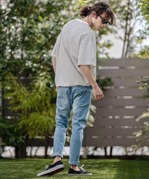 CAMBIO(カンビオ)の「mt10320- ペンシルボーダースピンドルカットソー(Tシャツ/カットソー・メンズ・ホワイト/ブラック/ネイビー・L/XL/M)」の18枚目の写真