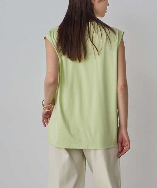 hunch(ハンチ)の「ミニロゴ フレンチスリーブ Tシャツ(Tシャツ/カットソー・レディース・チャコール/ライム/オフホワイト/ライトベージュ・FREE)」の21枚目の写真