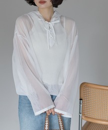 GRANCY レースアップライトメッシュプルオーバー GRANCY】Lace-Up Light Mesh Pullover / レースアップライトメッシュ