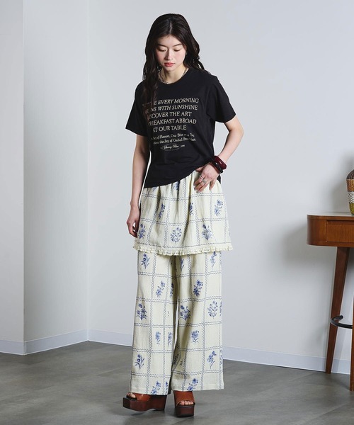 ROSE BUD（ローズバッド）の「(mag.by c)EMBROIDERY PANTS（その他パンツ・レディース・オフホワイト/ブラック・S/M）」の10枚目の写真