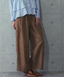 [セットアップ対応]リネンライク2タックパンツ