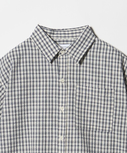 green label relaxing(グリーンレーベルリラクシング)の「チェック シャツ / キッズ 140cm-160cm(シャツ/ブラウス・キッズ・オフホワイト/ライトブルー・140cm/150cm/160cm)」の5枚目の写真