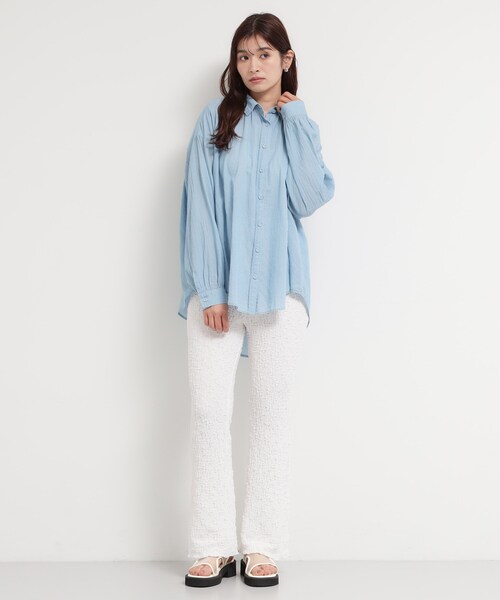 THE SHOP TK (ザ ショップ ティーケー )の「ポコポコシャーリングフレアパンツ(その他パンツ・レディース・オフホワイト/ブラック・12/13)」の16枚目の写真