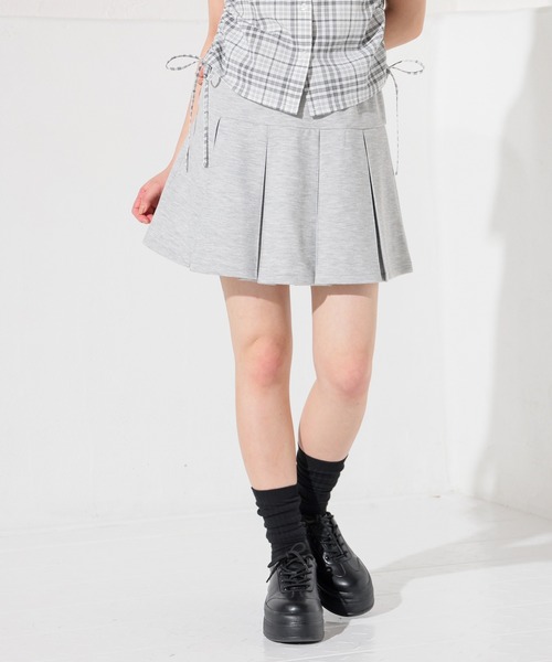 Honeys(ハニーズ)の「裏地パンツ付ミニスカート(スカート・キッズ・杢グレー/ブラック/ピンク・150cm/L/M/S)」の3枚目の写真