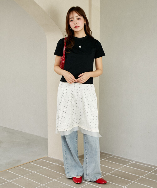 MARY QUANT（マリークワント）の「MARY QUANT × PUBLUX/マリークワント ワンポイント 刺繍 ロゴTシャツ　限定展開（Tシャツ/カットソー・レディース・ブラウン/レッド/オフホワイト/チャコールグレー/ネイビー/ブラック/その他・ﾌﾘ-）」の15枚目の写真