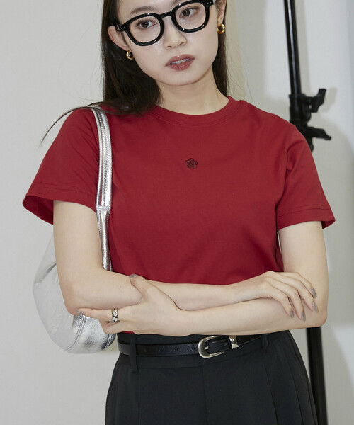 MARY QUANT(マリークワント)の「MARY QUANT × PUBLUX/マリークワント ワンポイント 刺繍 ロゴTシャツ 限定展開(Tシャツ/カットソー・レディース・ブラウン/レッド/オフホワイト/チャコールグレー/ネイビー/ブラック/その他・フリ-)」の13枚目の写真