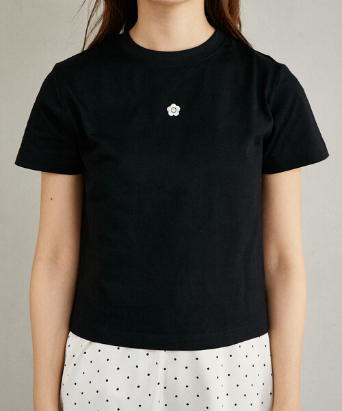 MARY QUANT × PUBLUX/マリークワント ワンポイント 刺繍 ロゴTシャツ