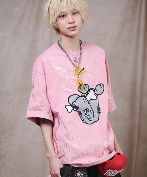GALFY(ガルフィー)の「【GALFY/ガルフィー】ファイヤーピカピカTee(Tシャツ/カットソー・メンズ・ブルー/ブラック/ピンク・L/M/XL)」の3枚目の写真