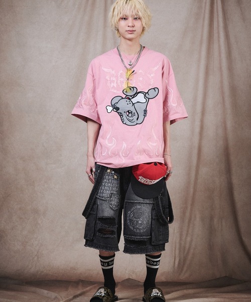 GALFY(ガルフィー)の「【GALFY/ガルフィー】ファイヤーピカピカTee(Tシャツ/カットソー・メンズ・ブルー/ブラック/ピンク・L/M/XL)」の9枚目の写真