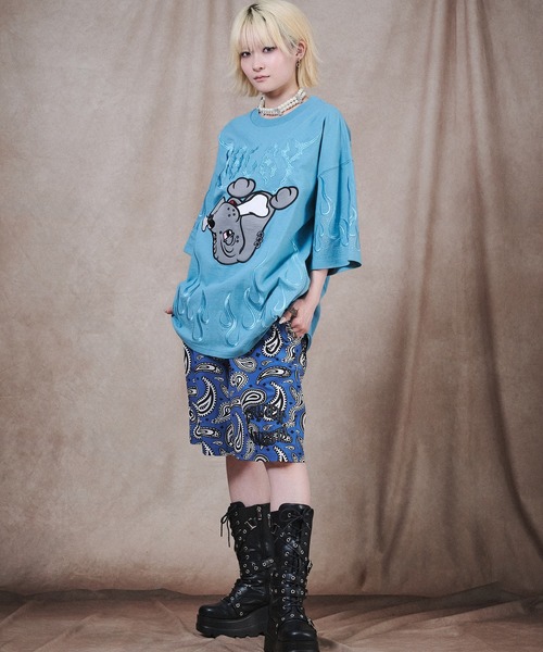 GALFY(ガルフィー)の「【GALFY/ガルフィー】ファイヤーピカピカTee(Tシャツ/カットソー・メンズ・ブルー/ブラック/ピンク・L/M/XL)」の6枚目の写真