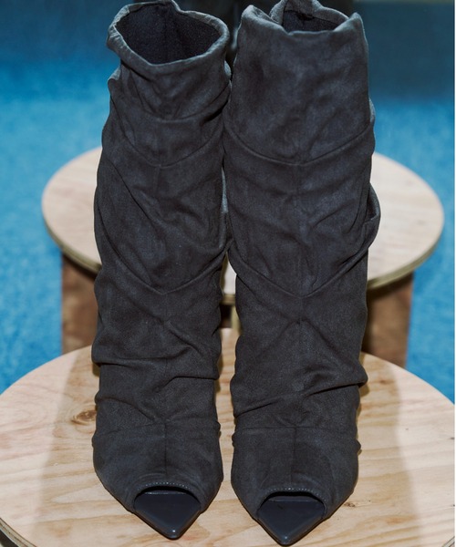 JOSE MOON（ジョゼムーン）の「GATHERED OPEN TOE BOOTS/ギャザーオープントゥブーツ（ブーツ・レディース・ブラック・37/39/35）」の7枚目の写真