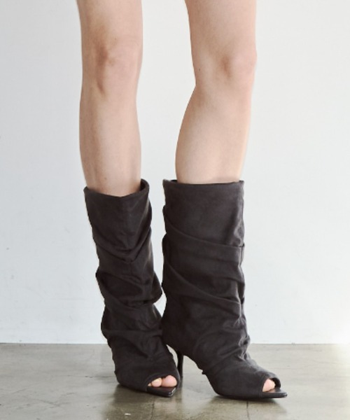 JOSE MOON（ジョゼムーン）の「GATHERED OPEN TOE BOOTS/ギャザーオープントゥブーツ（ブーツ・レディース・ブラック・37/39/35）」の17枚目の写真