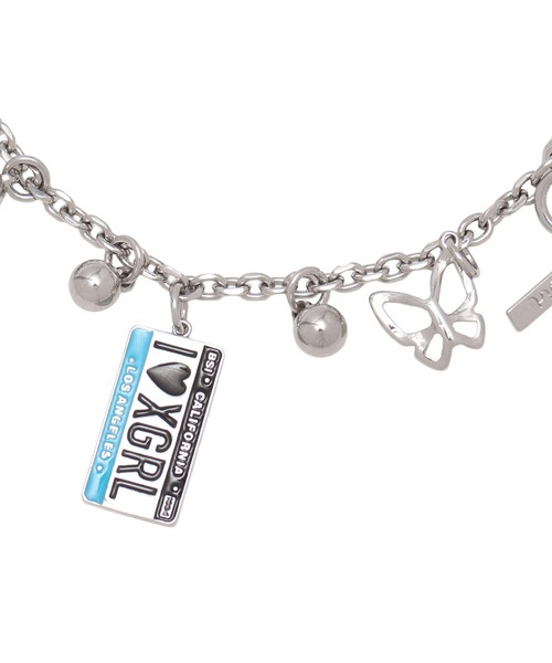 X-girl（エックスガール）の「SENTIMENTAL VALUE CHARMS BRACELET（ブレスレット・レディース・シルバー・ONE SIZE）」の2枚目の写真