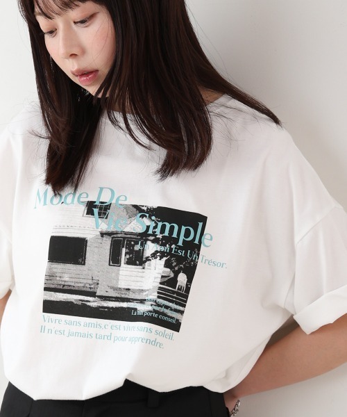 Bab(バブ)の「フォトプリントカラーロゴ半袖Tシャツ(Tシャツ/カットソー・レディース・ブルーグリーン/ピンク・MEDIUM)」の15枚目の写真