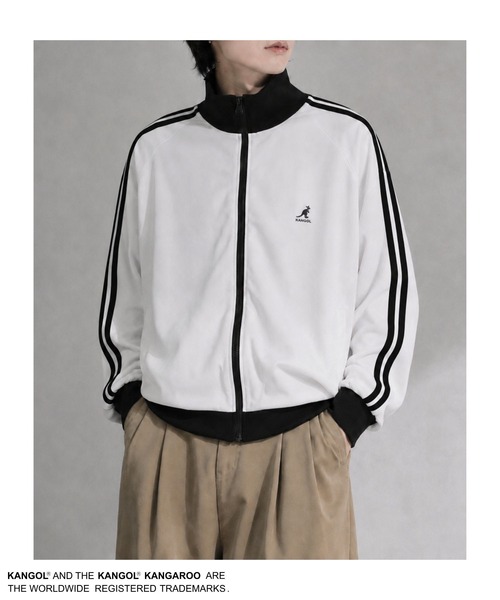 KANGOL(カンゴール)の「【KANGOL/カンゴール】トラックジャケット(ブルゾン・メンズ・アイボリー/ブラック・M/L/XL)」の1枚目の写真