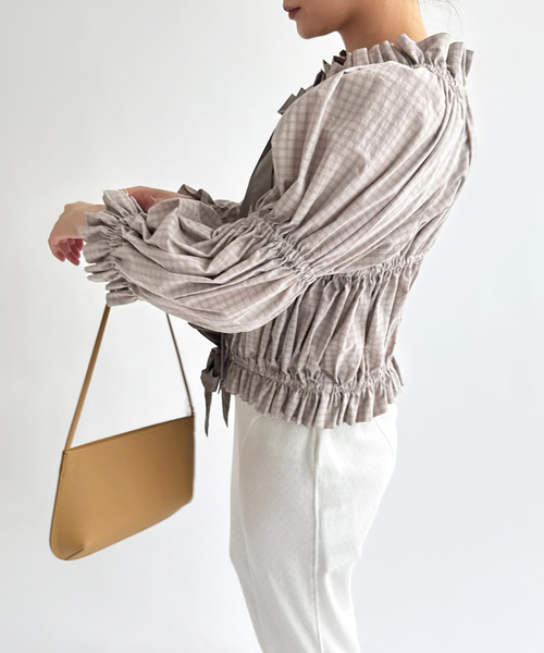 EDIT. FOR LULU(エディットフォールル)の「チェックボウブラウス(シャツ/ブラウス・レディース・ネイビー/チャコールグレー・FREE)」の22枚目の写真