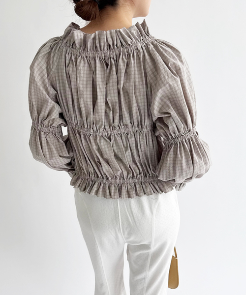EDIT. FOR LULU(エディットフォールル)の「チェックボウブラウス(シャツ/ブラウス・レディース・ネイビー/チャコールグレー・FREE)」の21枚目の写真