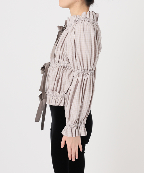 EDIT. FOR LULU(エディットフォールル)の「チェックボウブラウス(シャツ/ブラウス・レディース・ネイビー/チャコールグレー・FREE)」の18枚目の写真