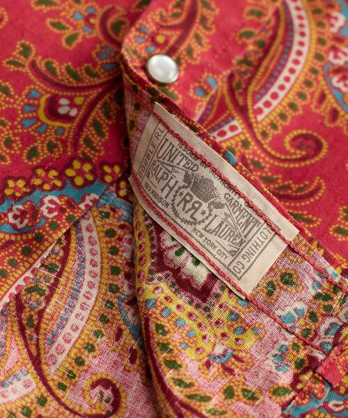 RRL（ダブル アール エル）の「スリム ペイズリー リネンコットン ウエスタン シャツ（シャツ/ブラウス・メンズ・レッド・L/S/M）」の7枚目の写真