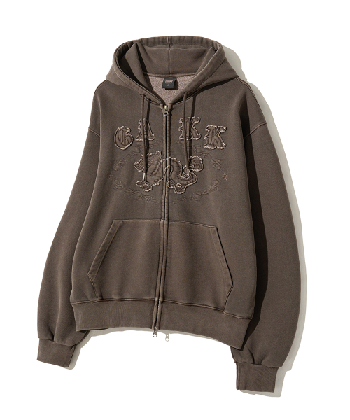 GAKKAI UNIONS(ガッカイユニオンズ)の「ファーストピグメント フードジップアップ ブラウン(パーカー・メンズ・その他・SMALL/MEDIUM/LARGE)」の2枚目の写真