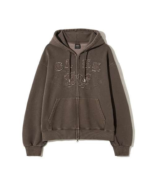 GAKKAI UNIONS(ガッカイユニオンズ)の「ファーストピグメント フードジップアップ ブラウン(パーカー・メンズ・その他・SMALL/MEDIUM/LARGE)」の3枚目の写真
