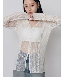 MURUA（ムルーア）の「【WEB限定】レースパッチワークカーデトップス（カーディガン/ボレロ）」