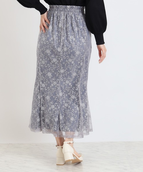 ASTORIA ODIER（アストリアオディール）の「ラメレースマーメイドスカート（スカート・レディース・ミント/ブルー/アイボリー・MEDIUM）」の6枚目の写真