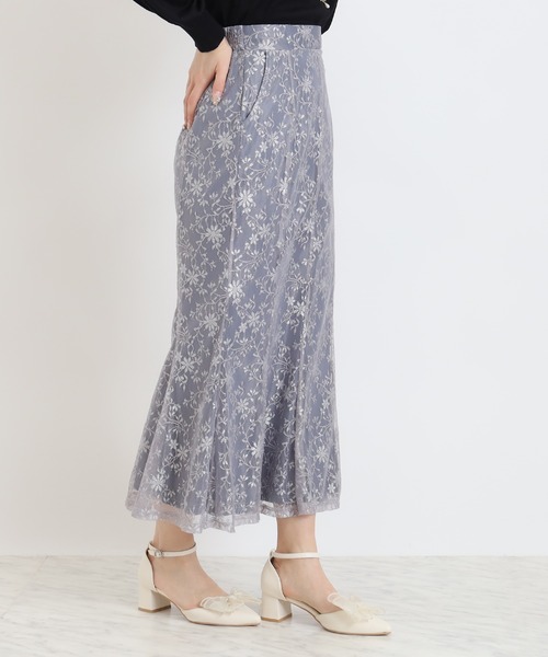 ASTORIA ODIER（アストリアオディール）の「ラメレースマーメイドスカート（スカート・レディース・ミント/ブルー/アイボリー・MEDIUM）」の7枚目の写真