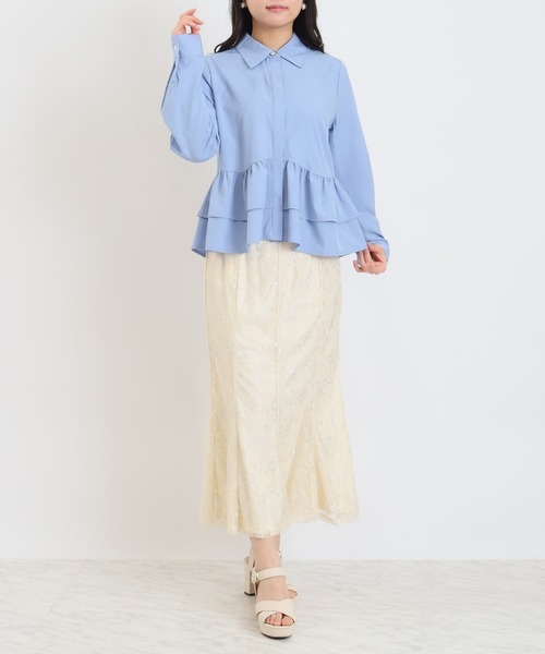 ASTORIA ODIER（アストリアオディール）の「ラメレースマーメイドスカート（スカート・レディース・ミント/ブルー/アイボリー・MEDIUM）」の13枚目の写真