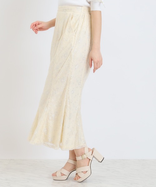 ASTORIA ODIER（アストリアオディール）の「ラメレースマーメイドスカート（スカート・レディース・ミント/ブルー/アイボリー・MEDIUM）」の10枚目の写真