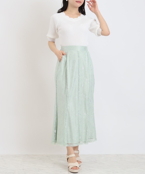 ASTORIA ODIER（アストリアオディール）の「ラメレースマーメイドスカート（スカート・レディース・ミント/ブルー/アイボリー・MEDIUM）」の18枚目の写真