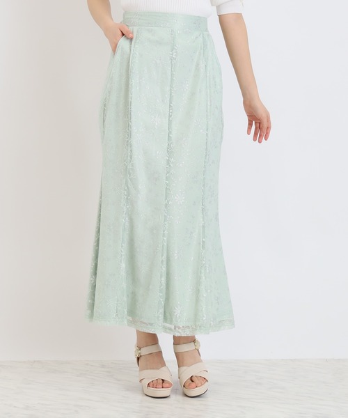 ASTORIA ODIER（アストリアオディール）の「ラメレースマーメイドスカート（スカート・レディース・ミント/ブルー/アイボリー・MEDIUM）」の14枚目の写真