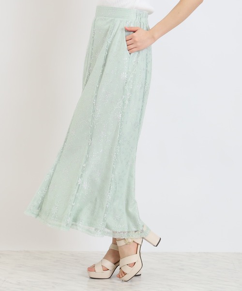 ASTORIA ODIER（アストリアオディール）の「ラメレースマーメイドスカート（スカート・レディース・ミント/ブルー/アイボリー・MEDIUM）」の15枚目の写真