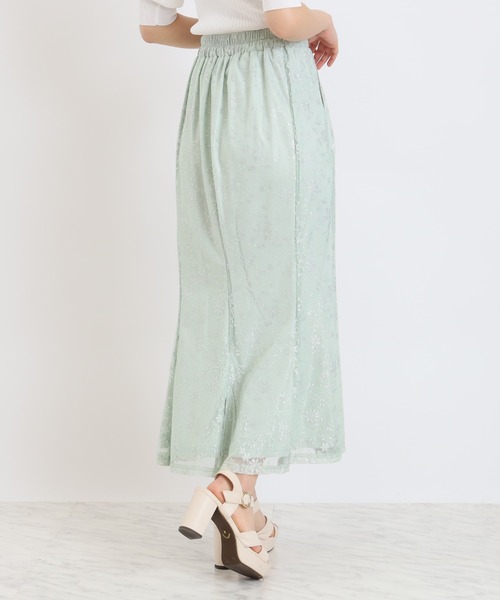 ASTORIA ODIER（アストリアオディール）の「ラメレースマーメイドスカート（スカート・レディース・ミント/ブルー/アイボリー・MEDIUM）」の16枚目の写真