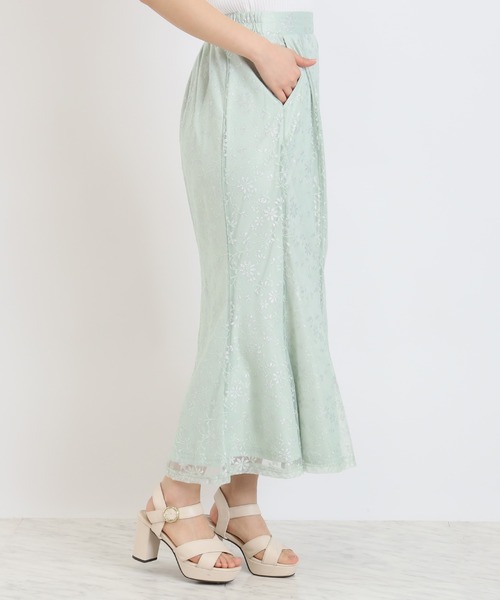 ASTORIA ODIER（アストリアオディール）の「ラメレースマーメイドスカート（スカート・レディース・ミント/ブルー/アイボリー・MEDIUM）」の17枚目の写真