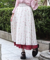 axes femme | 苺柄切替フレアスカート(スカート)