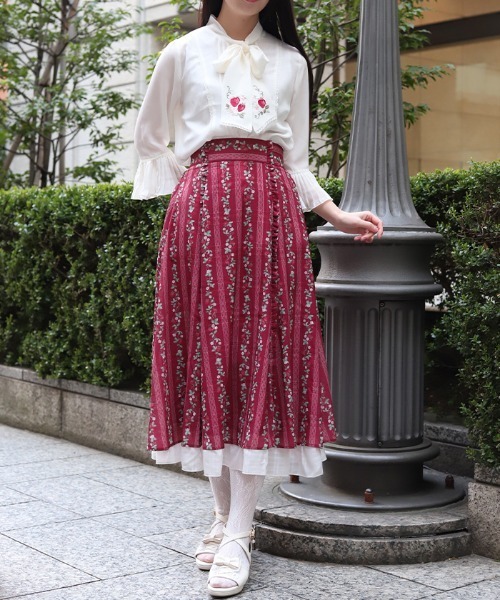 axes femme（アクシーズファム）の「苺柄切替フレアスカート（スカート・レディース・レッド/ネイビー/キナリ・FREE）」の9枚目の写真