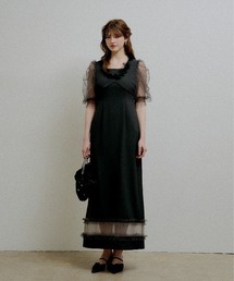 LE'RURE（リルアー）の「Flower tulle frill line dress（ドレス）」