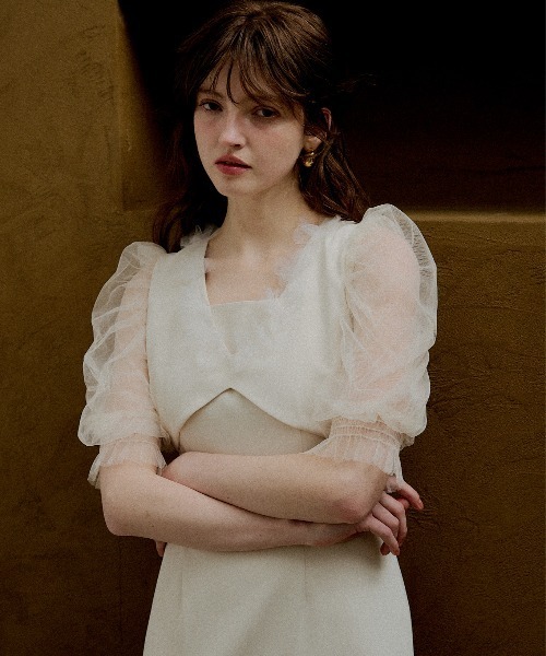 LE'RURE(リルアー)の「Flower tulle frill line dress(ドレス・レディース・アイボリー/ベージュ系その他/チャコール・TALL/SMALL/MEDIUM)」の22枚目の写真