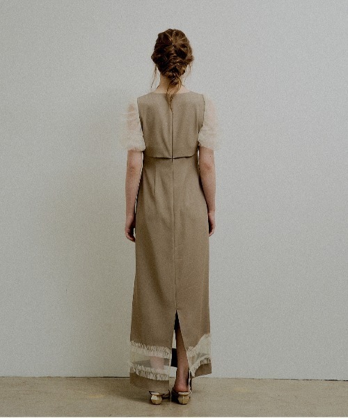 Flower tulle frill line dress（ドレス）｜LE'RURE（リルアー）の