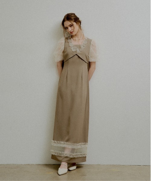 Flower tulle frill line dress（ドレス）｜LE'RURE（リルアー）の